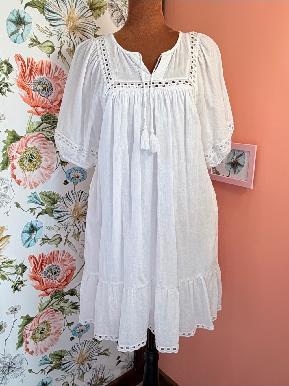 🤍 Old Navy Boho Peasant/Babydoll Dress — Size Small